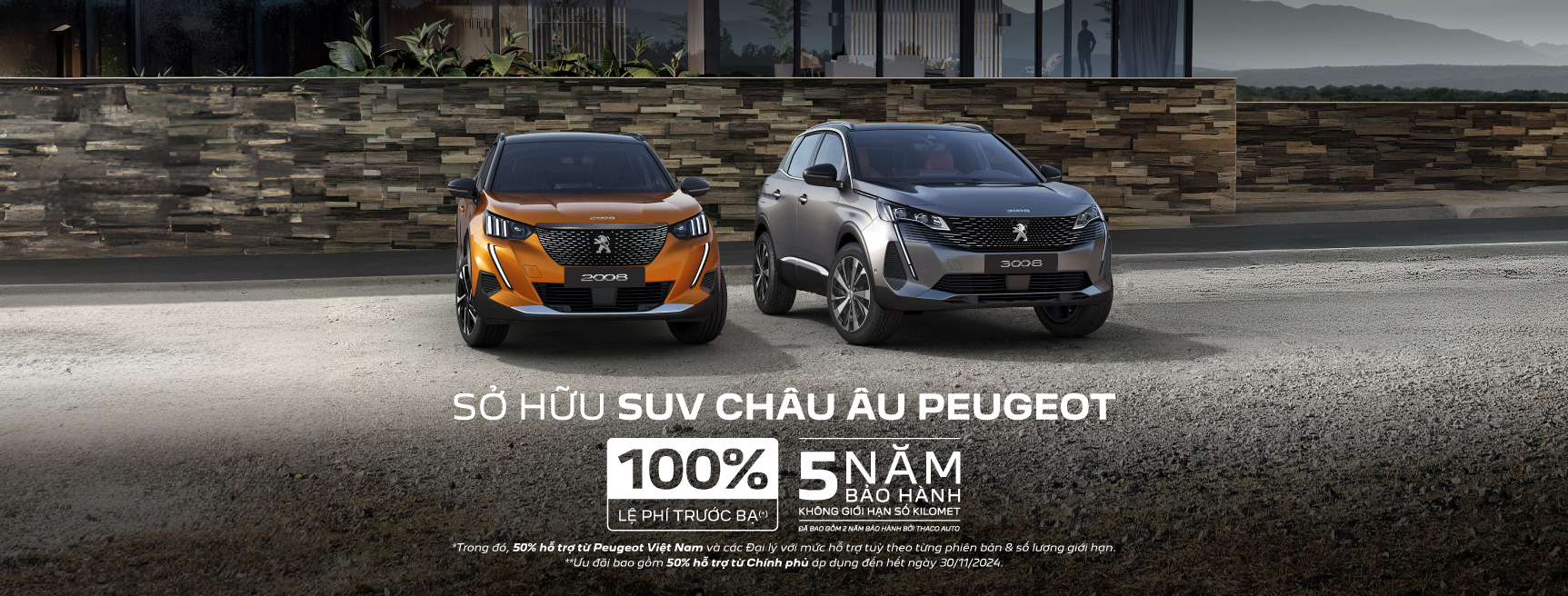 CƠ HỘI SỞ HỮU XE CHÂU ÂU VỚI ƯU ĐÃI LÊN ĐẾN 100% LỆ PHÍ TRƯỚC BẠ TỪ PEUGEOT.